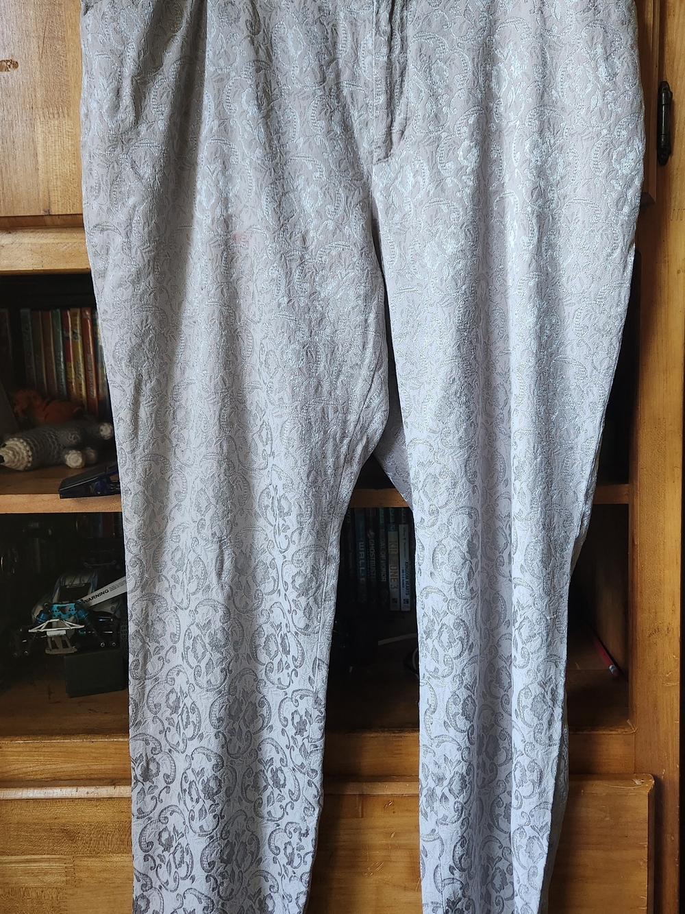 Coldwater Creek Light Lavender Jacquard Slacks, Sz 14 - Picture 4 of 14